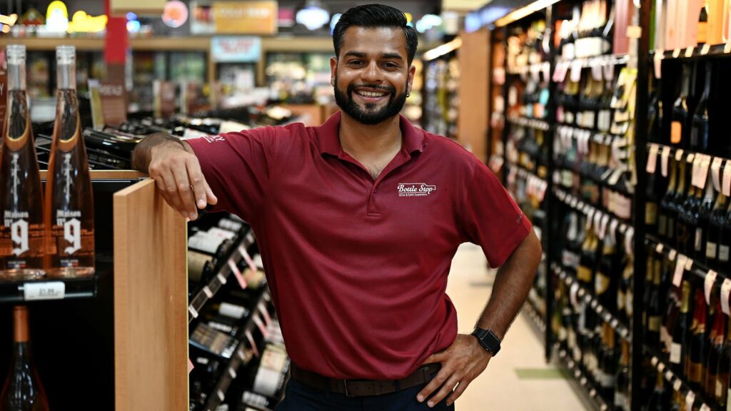 G. Patel is a certified sommelier and the owner of Bottle Stop Wine and Spirit stores in Newtown, Torrington, and Avon. And he also owns Valley Discount Wine in Ansonia, and the Madison Wine Exchange in Madison, CT. Photo: Ryan Caron King / Connecticut Public