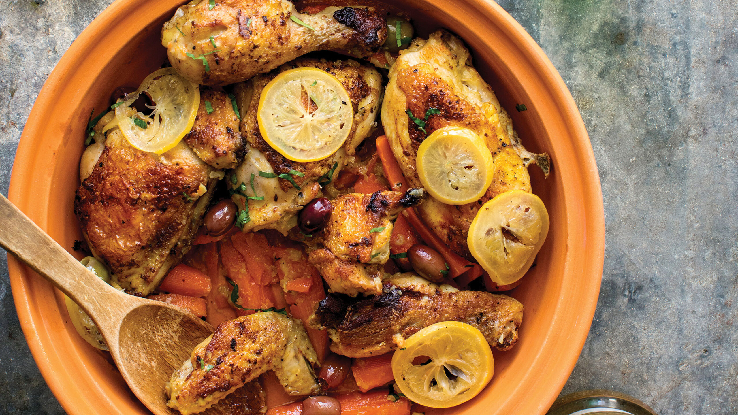 Chicken Tagine recipe Excerpted from Heirloom Kitchen: Heritage Recipes and Family Stories from the Tables of Immigrant Women by Anna Francese Gass © 2019 Anna Francese Gass. Photos © 2019 by Andrew Scrivani