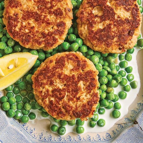 Ricotta Potato Chips Fish Cakes recipe Excerpted from the book SIMPLY JULIA by Julia Turshen. Copyright © 2021 by Julia Turshen. Published by Harper Wave, an imprint of HarperCollins Publishers. Reprinted by permission. Photos by Melina Hammer.
