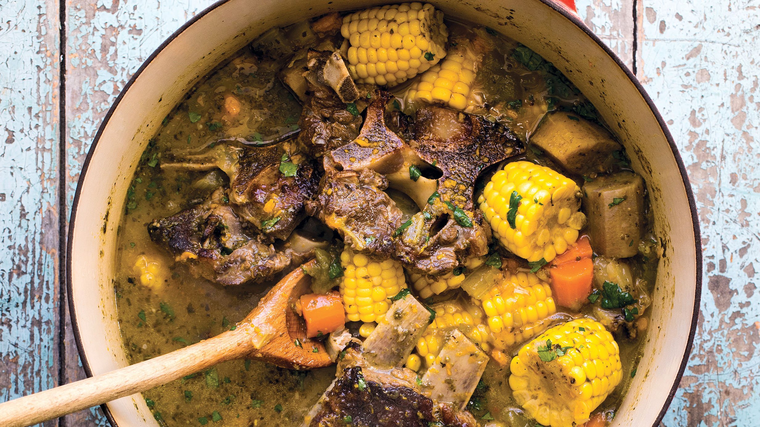 Sancocho recipe Excerpted from Heirloom Kitchen: Heritage Recipes and Family Stories from the Tables of Immigrant Women by Anna Francese Gass © 2019 Anna Francese Gass. Photos © 2019 by Andrew Scrivani.