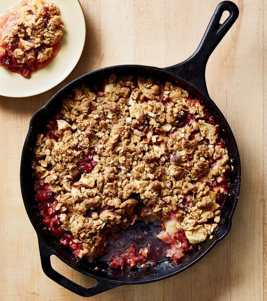 Apple Cranberry Crumble recipe_From Lidia’s a Pot, a Pan, and a Bowl by Lidia Matticchio Bastianich and Tanya Bastianich Manuali. Copyright © 2021 by Tutti a Tavola, LLC. Excerpted by permission of Alfred A. Knopf, a division of Penguin Random House LLC. All rights reserved.