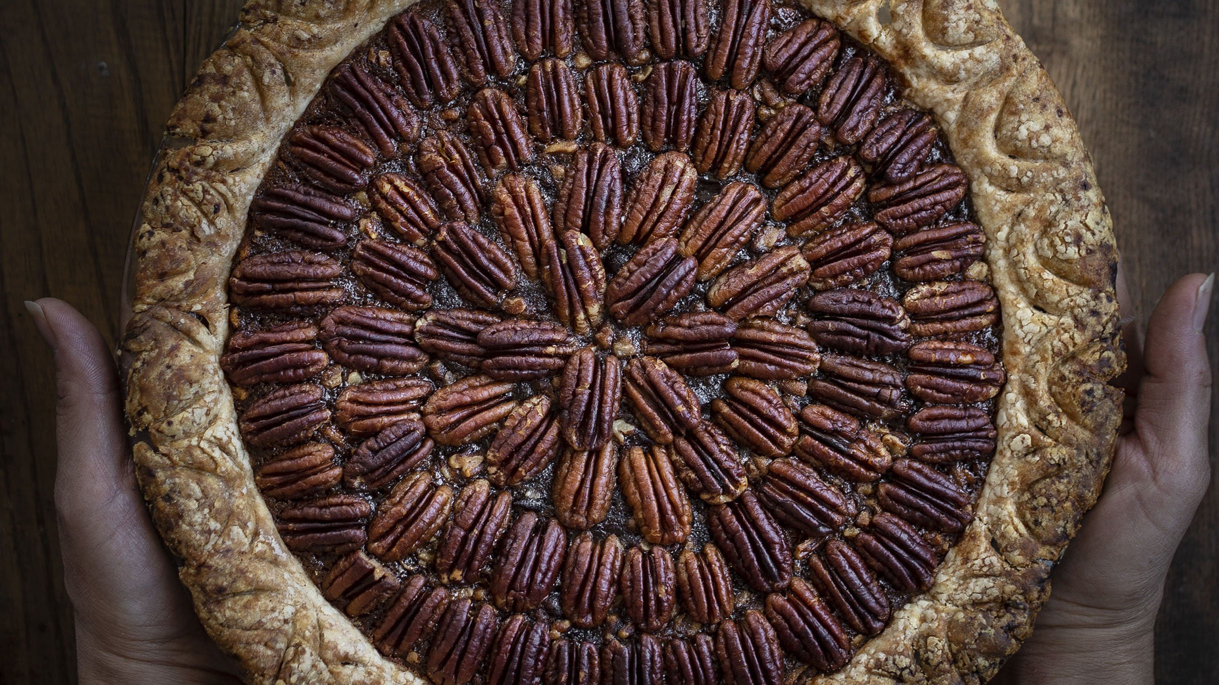 The Korean Vegan_Pecan Paht Pie_recipe Excerpted from Korean Vegan Copyright © 2021 by Joanne Lee Molinaro. Published by Avery, an imprint of Penguin Random House LLC. Reproduced by arrangement with the Publisher. All rights reserved.