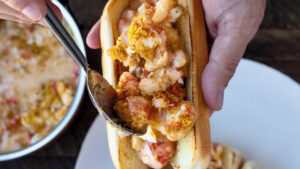 Connecticut-Style Lobster Rolls recipe. Reprinted with permission from Peace Love and Pasta by Scott Conant, © 2021 Scott Conant. Published by Abrams. Photographs © 2021 Ken Goodman.