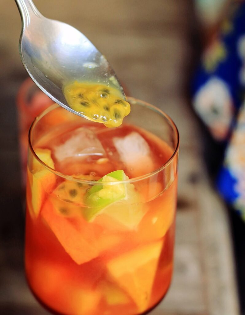 Rosé Sangria recipe From Coconuts and Collards: Recipes and Stories from Puerto Rico to the Deep South by Von Diaz. Gainesville: University Press of Florida, 2018. Reprinted by permission of the University Press of Florida. Photo by Cybelle Codish