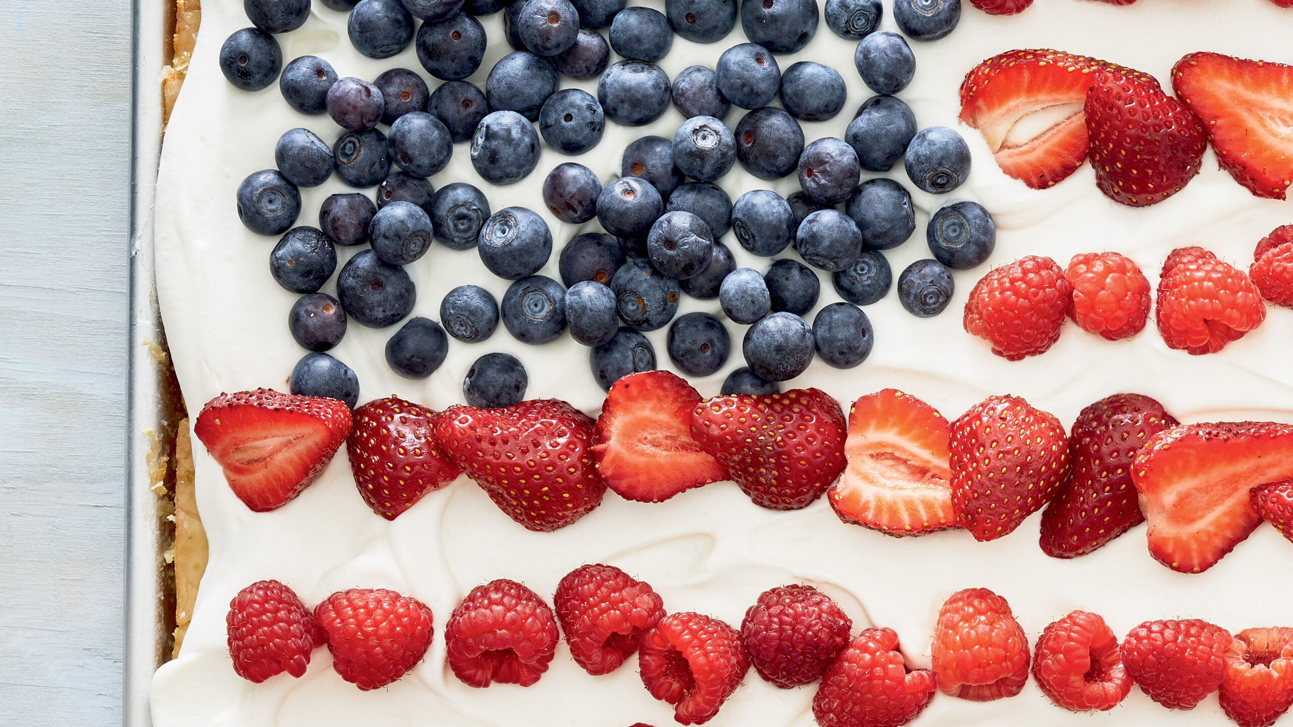 Giant Flag Cake recipe from Sheet Pan Sweets by Molly Gilbert