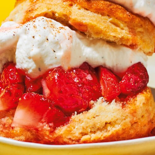 Strawberry Shortcake recipe from Sugar High: 50 Recipes for Cannabis Desserts by Chris Sayegh. Copyright © 2022, Chris Sayegh. Photography Copyright © 2022 By Blue Line Creative Group LLC. Reproduced by permission of Simon Element, an imprint of Simon & Schuster. All rights reserved.