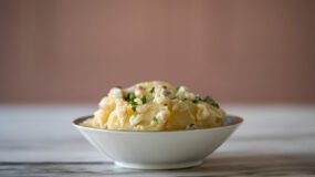 helgas potato salad recipe. Excerpted from MY VERMONT TABLE: Recipes for all (Six) Seasons by Gesine Bullock-Prado Copyright © 2023. Used with permission of the publisher, Countryman Press. All rights reserved. Photo by Raymond Prado.