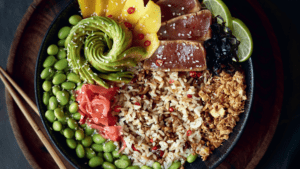 Island Poke Bowl recipe excerpted from Wholesome Bowls by Melissa Delport.