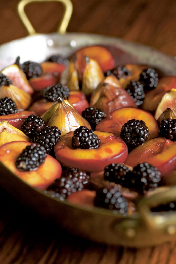 Roast Roast Figs and Plums in Vodka excerpted from Roast Figs Sugar Snow by Diana Henry.
