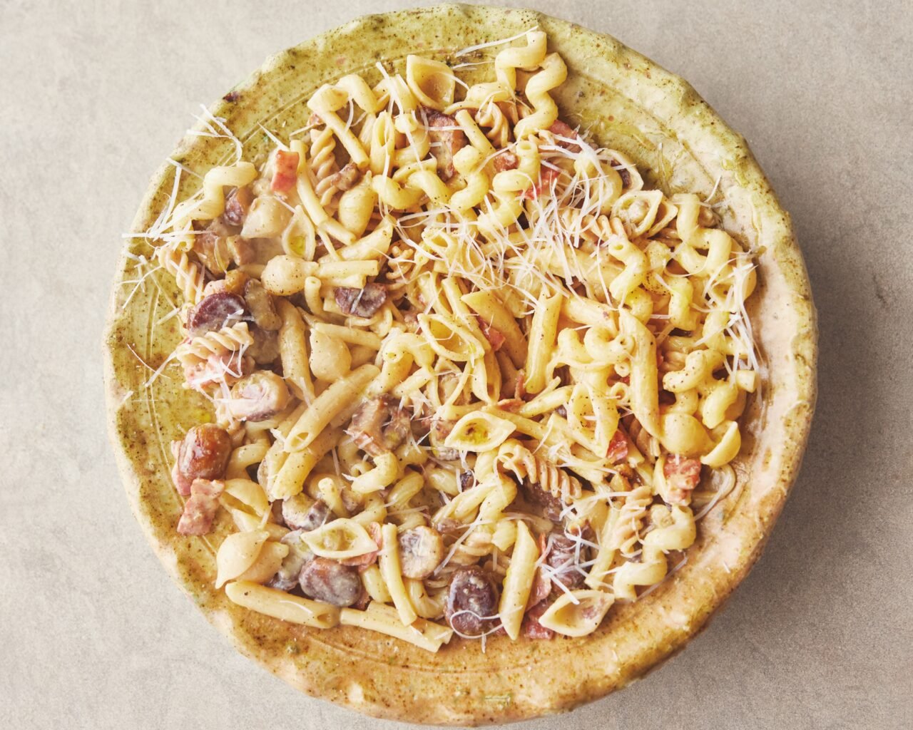 Chestnut Carbonara excerpted from 5 Ingredients Mediterranean by Jamie Oliver.